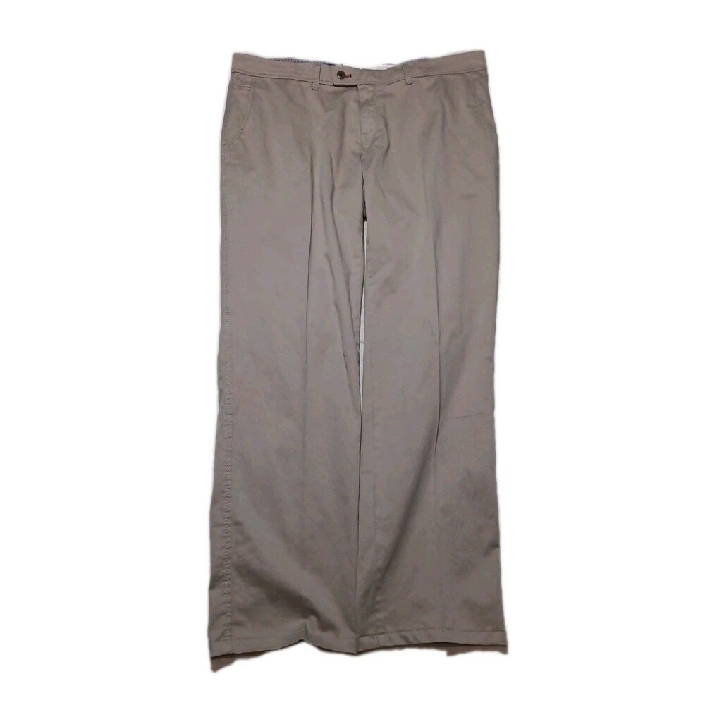 BRAX Feel Good Evans Pants Men Size 38x34 Straight Leg Chino Beige Stretch